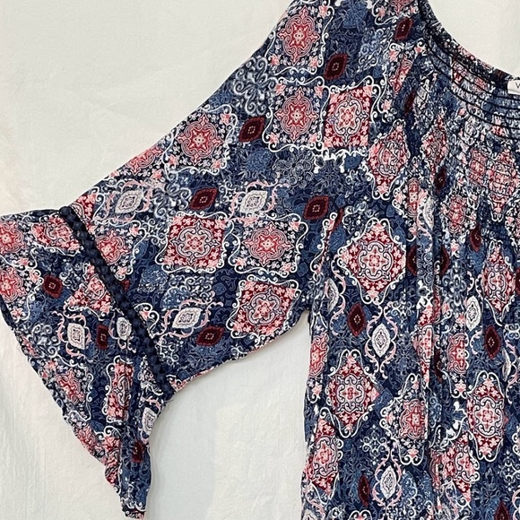 Red and Blue Paisley Blouse - Picture 3 of 5